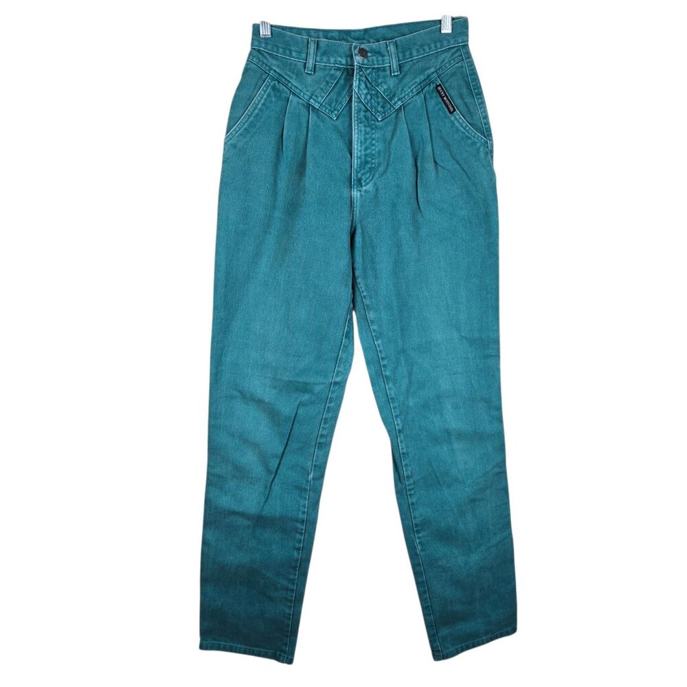 Vintage Rocky Mountain Jeans Sz 9 /10 Teal Rockies Bareback Western Cowgirl